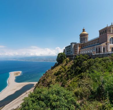 The sanctuary and the beach in Tindari, Sicily